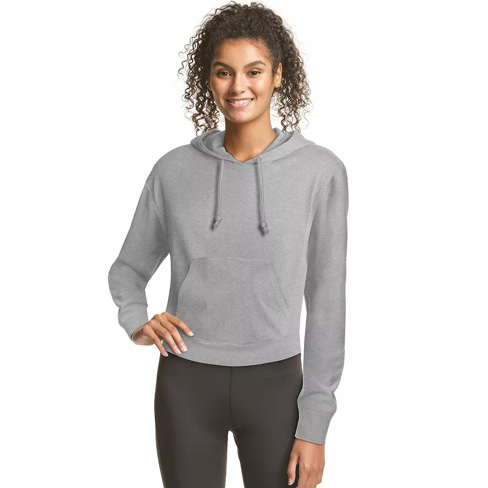 Women's Hanes® Cropped Fleece Hoodie, Size: XS, Concrete Pe Grey Product Image