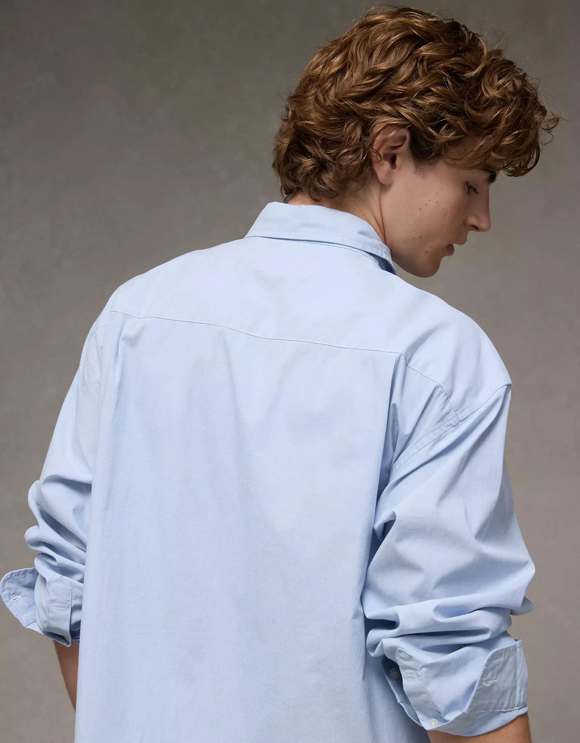 AE Everyday Relaxed Fit Poplin Button-Up Shirt Product Image