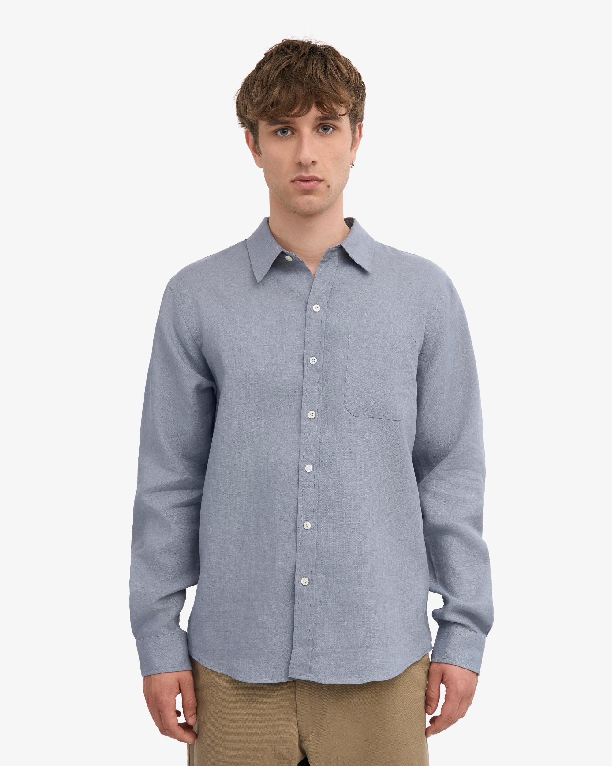 Linen Shirt - Steel Blue Product Image