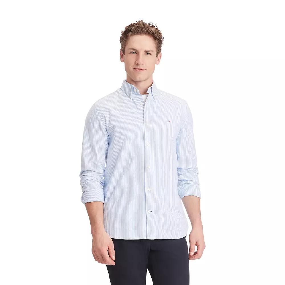 Men's Tommy Hilfiger Long Sleeve Striped Woven Shirt,  Product Image