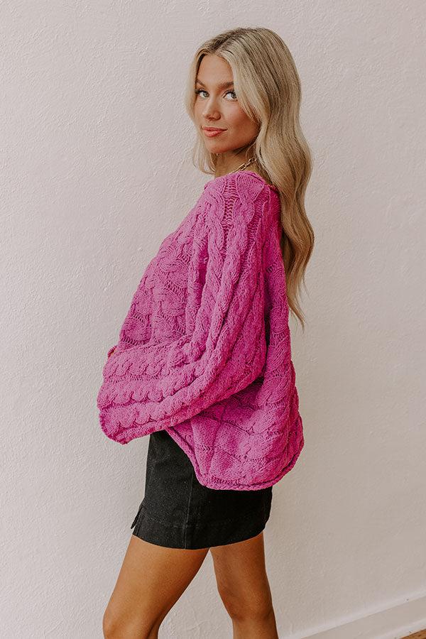 Cozy Mindset Cable Knit Chenille Sweater Product Image