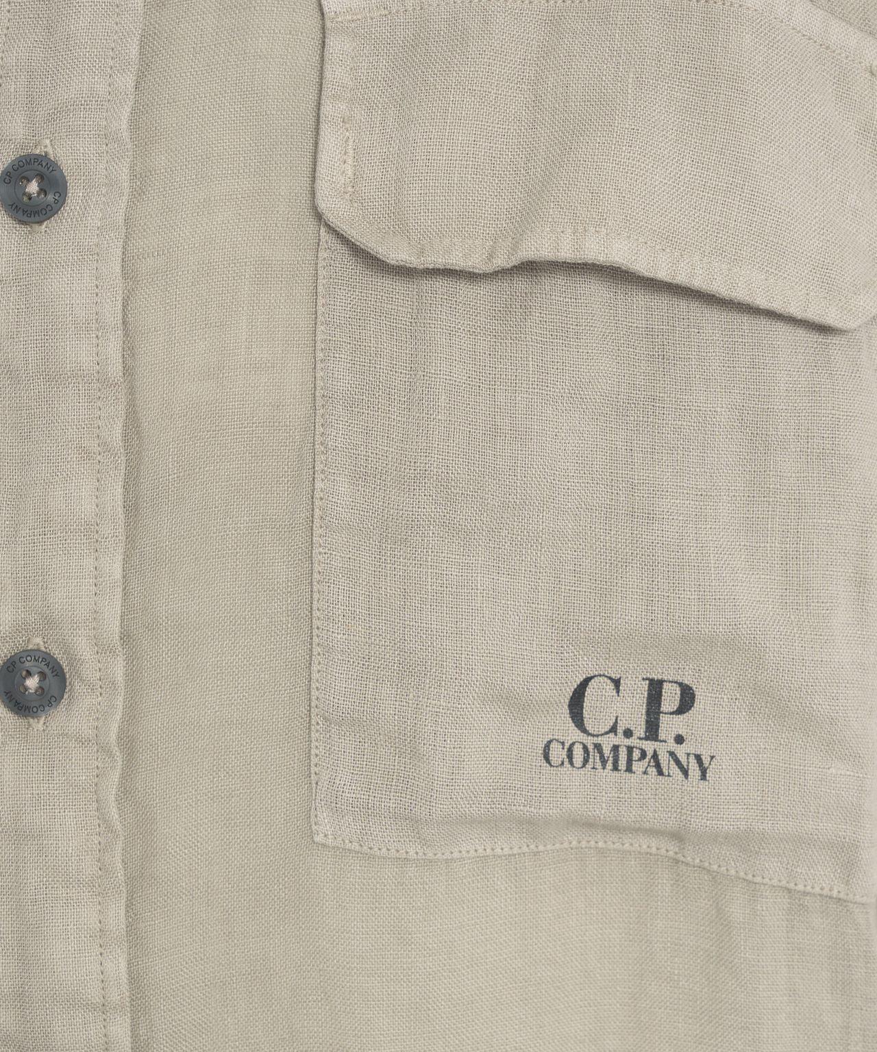 Linen shirt with logo Product Image