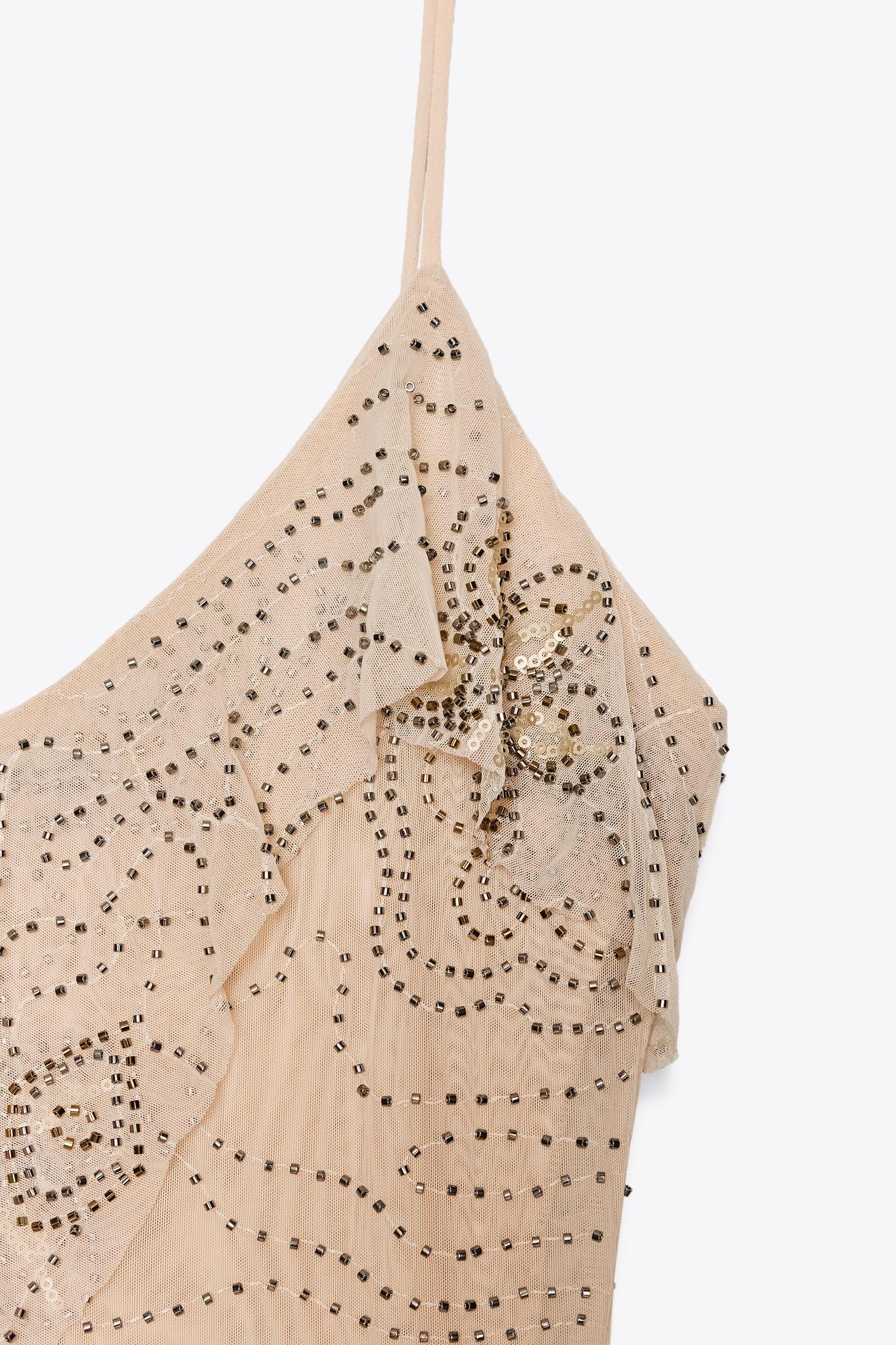 SHIMMERING RUFFLED MIDI DRESS Product Image