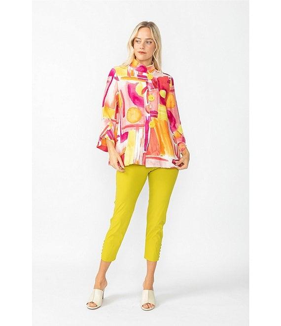 IC Collection Slim Stretch Knit Cropped Pants Product Image