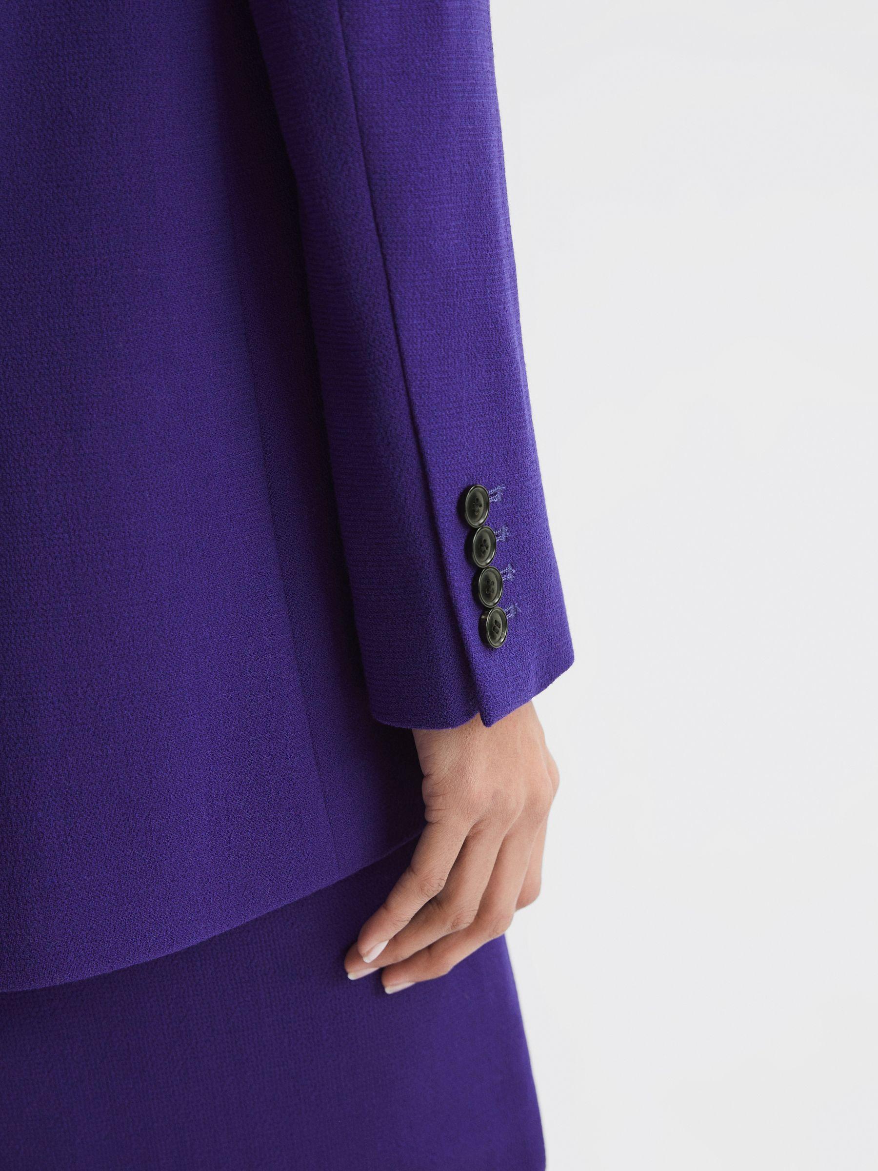 Slim Fit Single Breasted 100% Wool Blazer in Purple Product Image