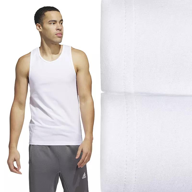Men's adidas 2-pack Stretch Cotton Tank Tops,  Product Image