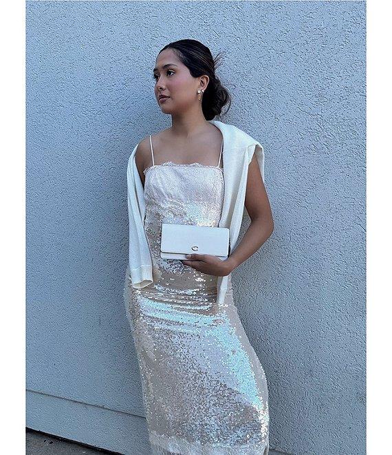 Gianni Bini Madelyn Square Neck Sleeveless Sequin Lace Midi Dress Product Image