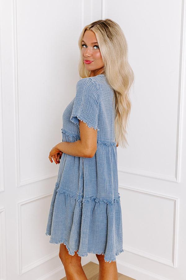 Summer Mimosa Babydoll Dress in Airy Blue Product Image