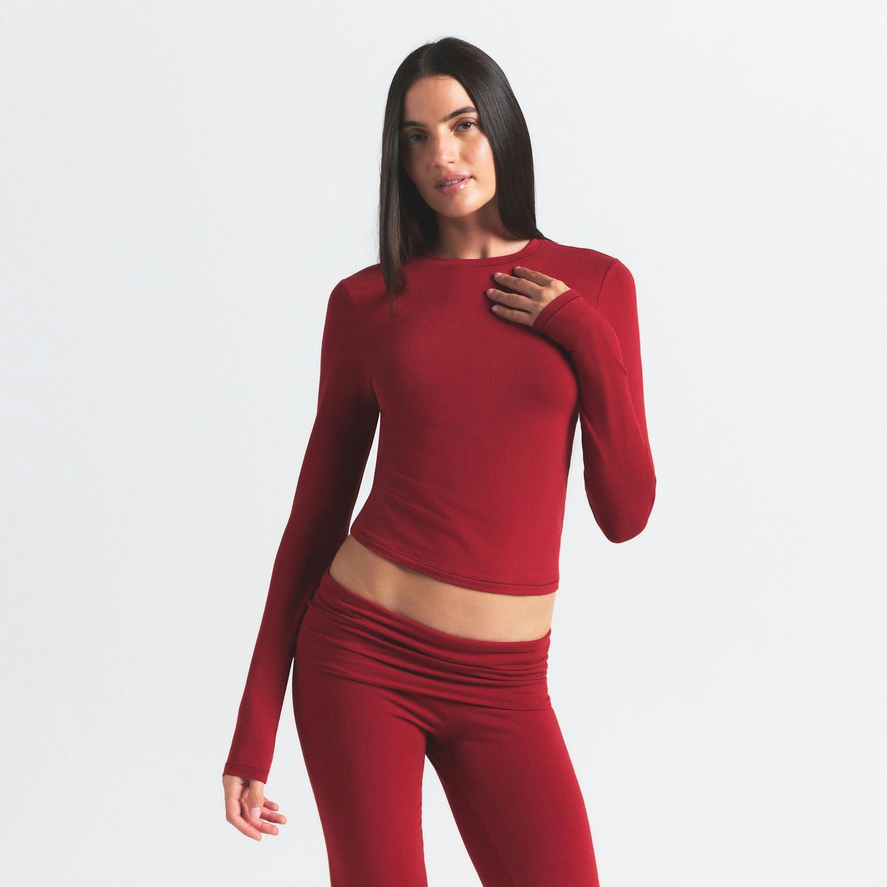 COTTON JERSEY LONG SLEEVE T-SHIRT | NAVY Product Image