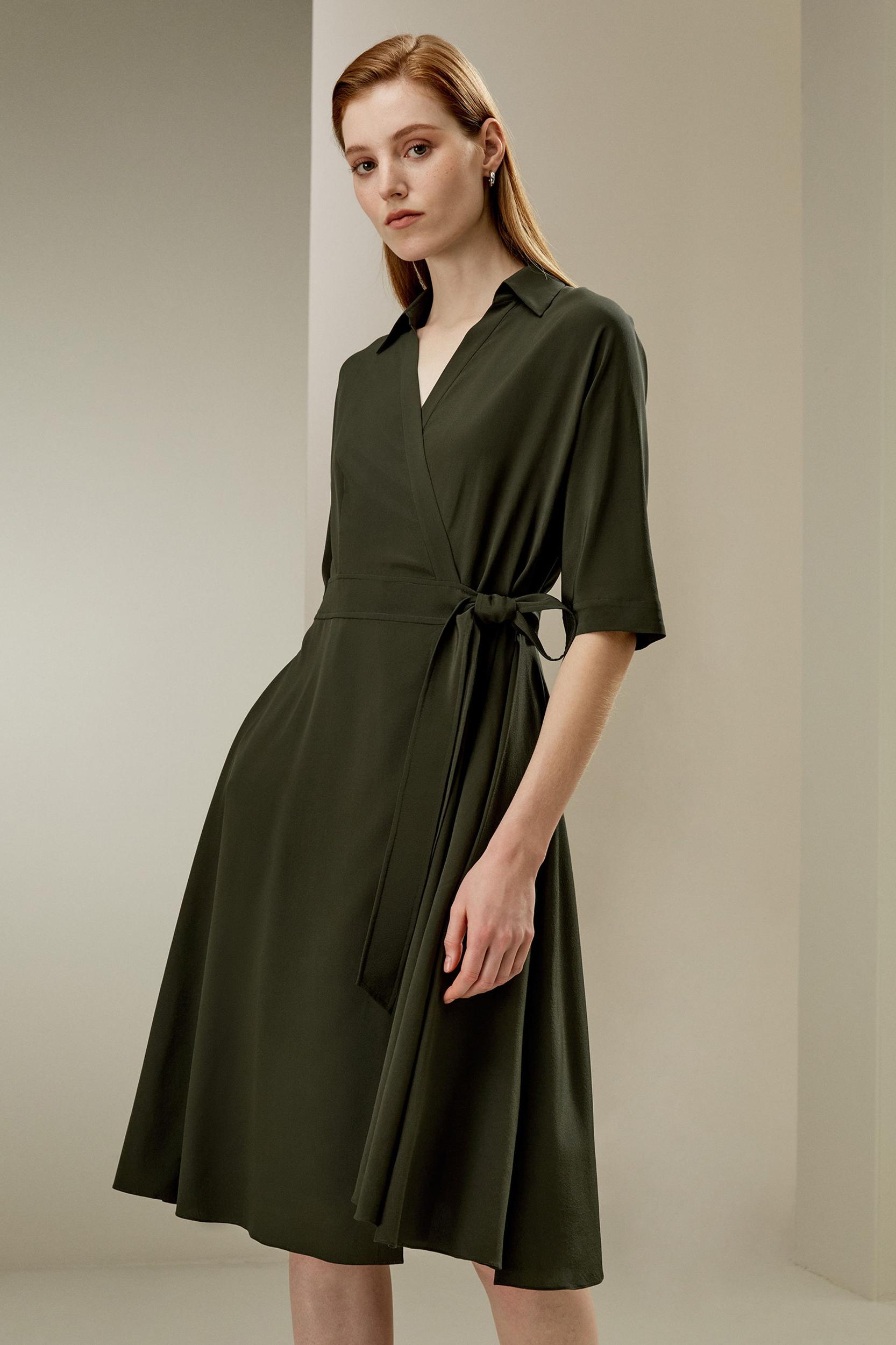 Front Tie Wrap Dress Product Image