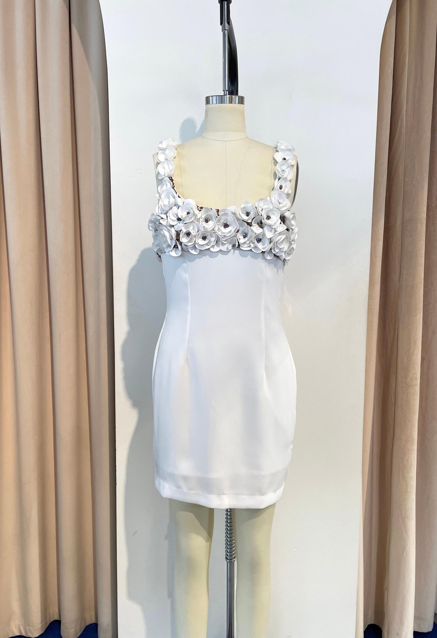 Floral White Mini Dress Product Image