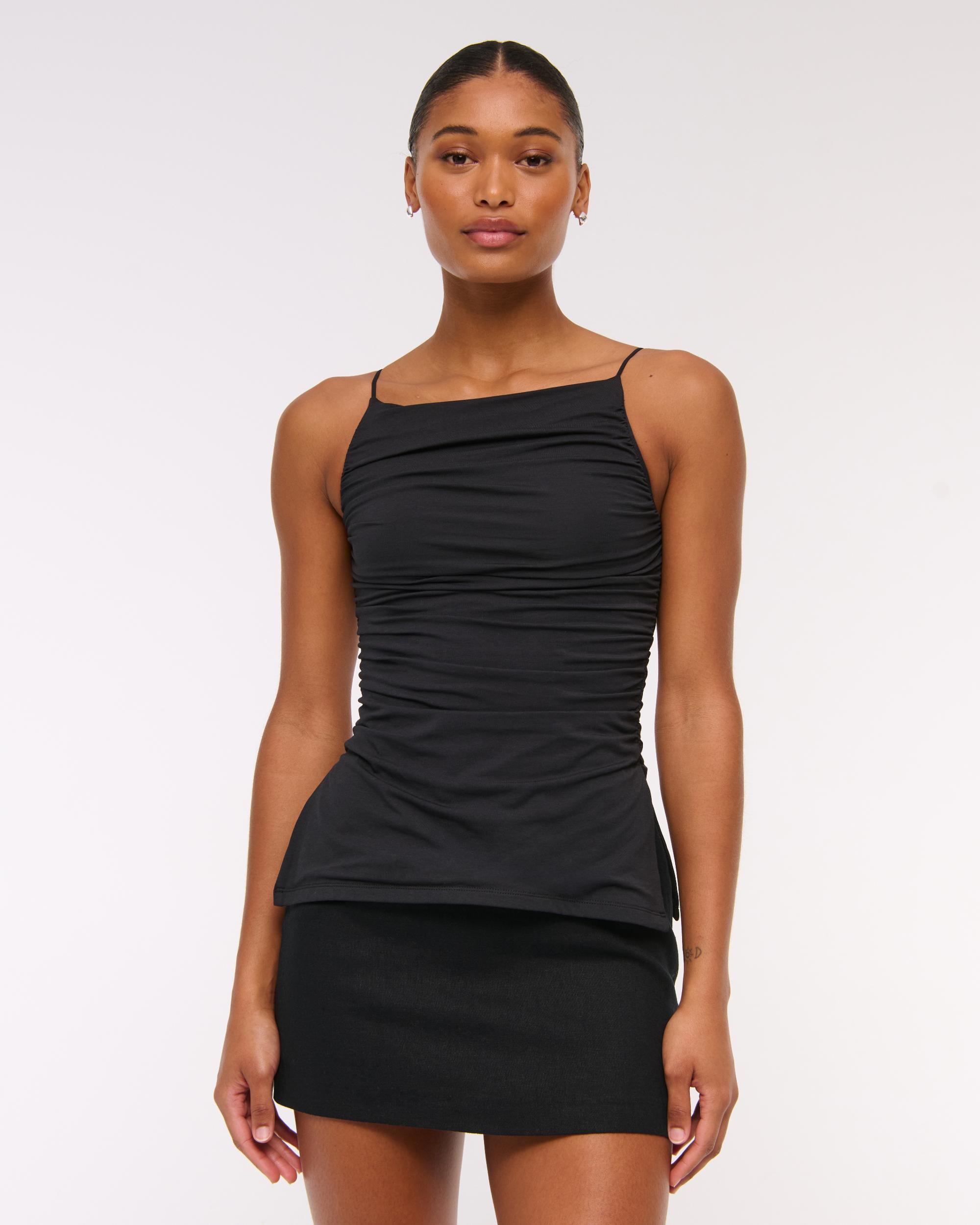 The A&F Scarlett Curve Love Linen-Blend Mini Skort Product Image