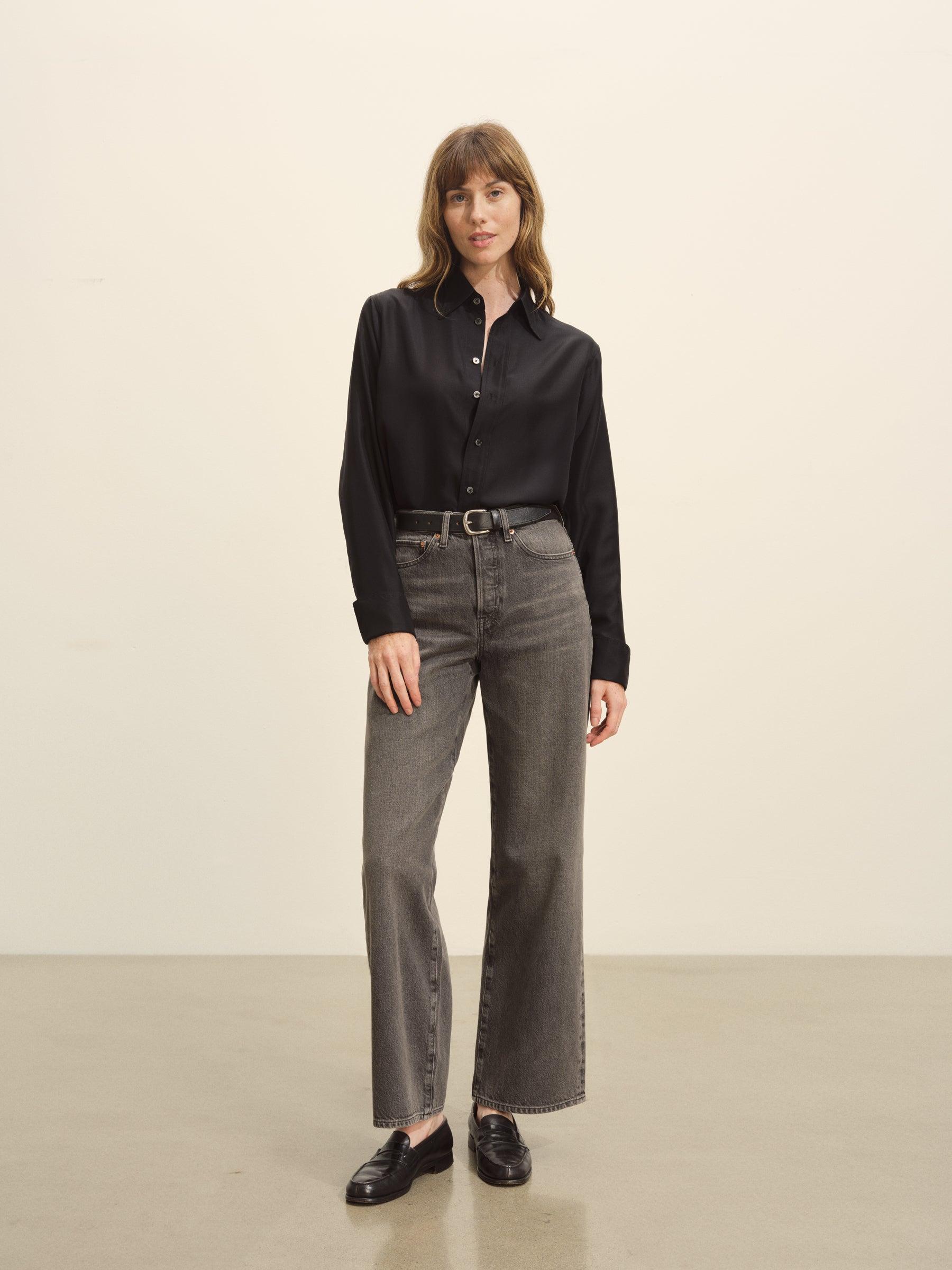 Black Pacific Silk Shirt Product Image