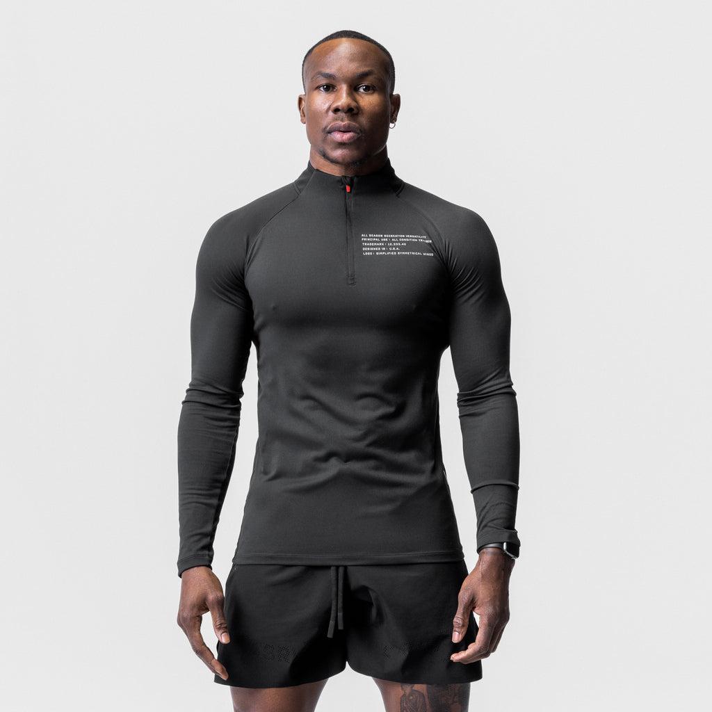 0725. Core Fitted Quarter Zip - Black Product Image