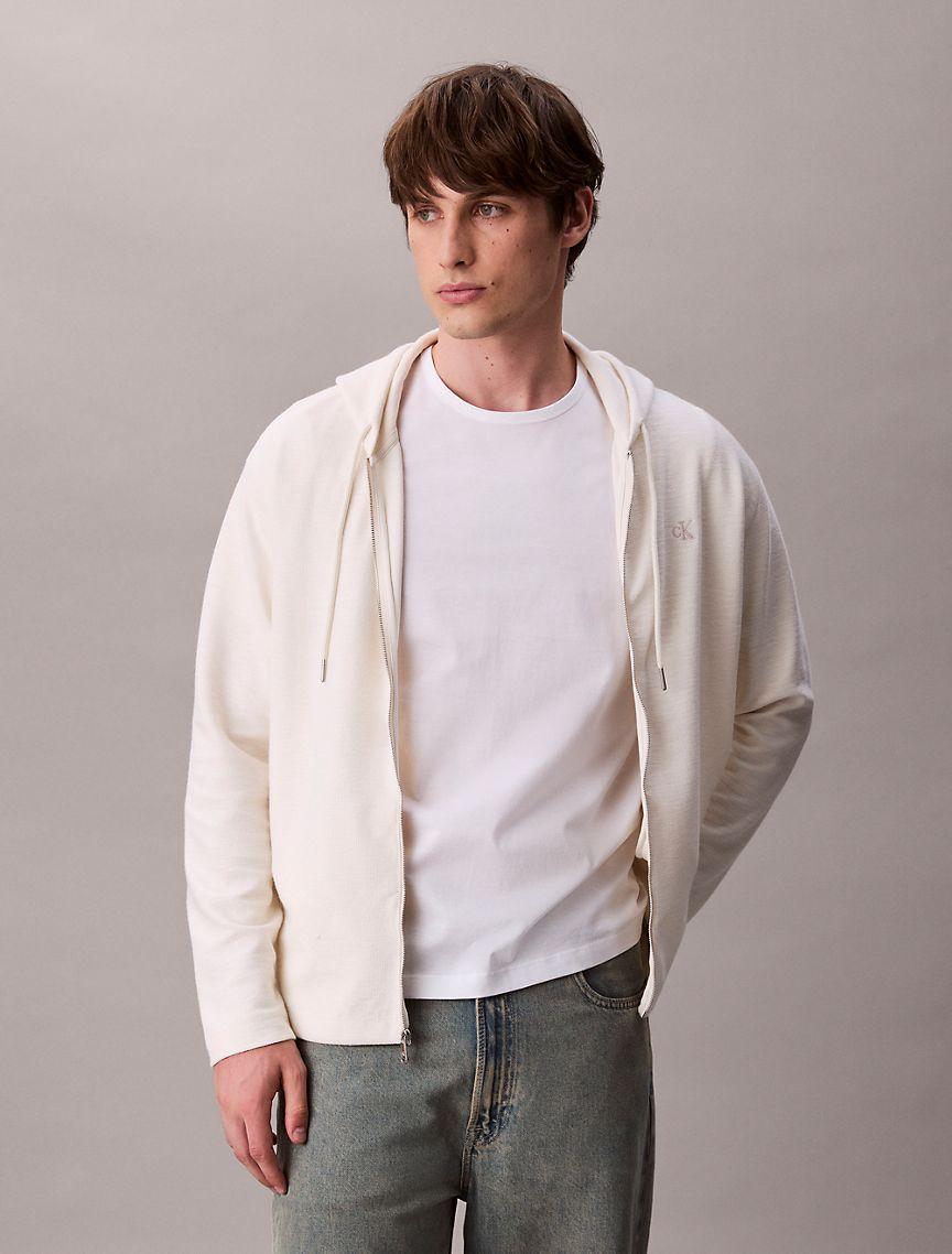 Cotton Blend Boucle Relaxed Hoodie  Product Image