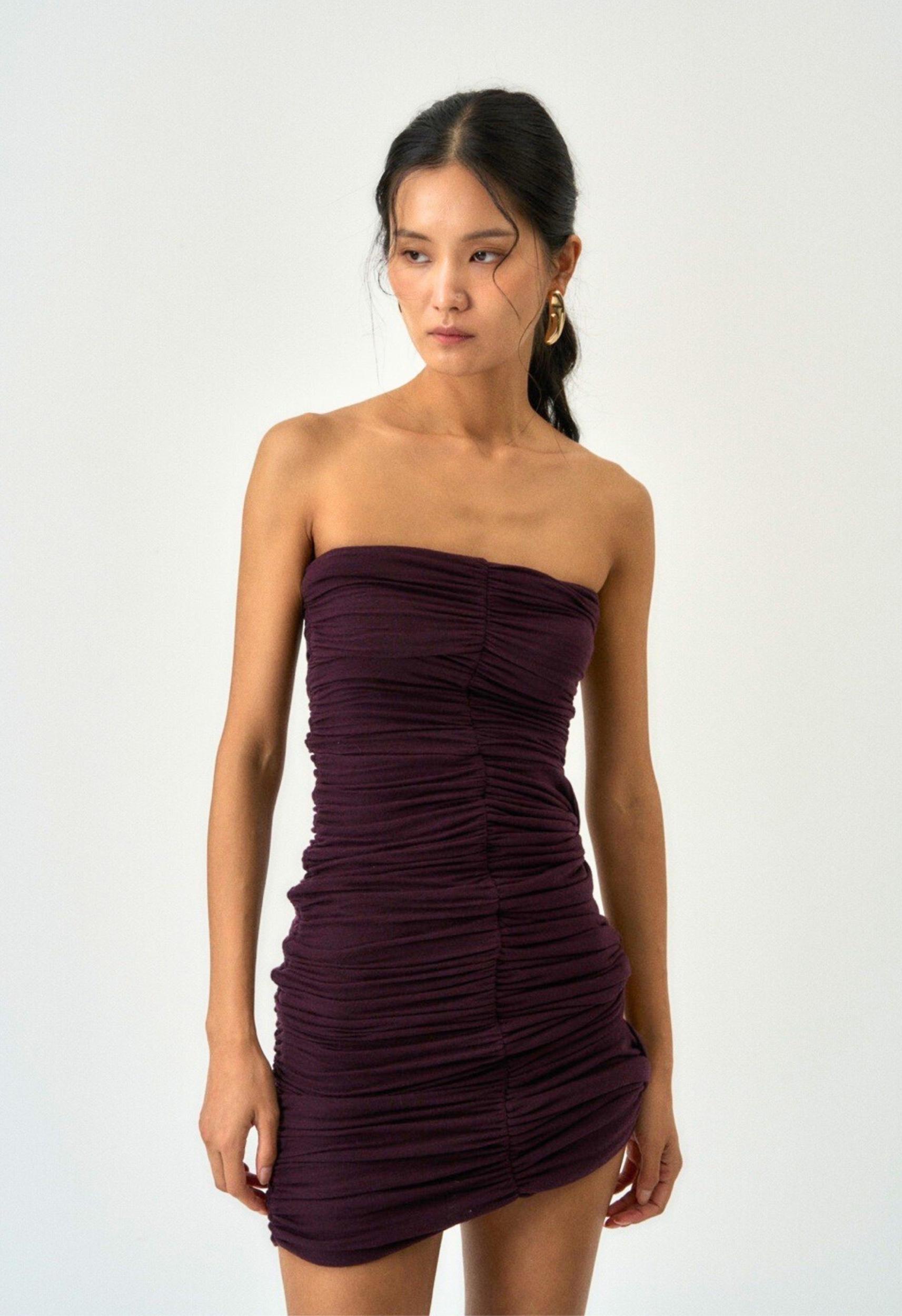 Karly Dress in Burgundy Product Image