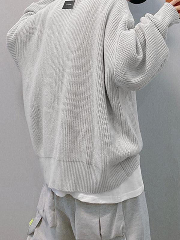 Men's Solid Half Zip Pullover Knit Sweater Product Image