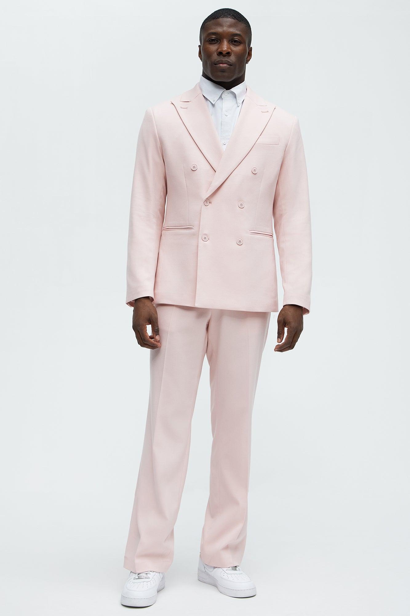 High Peak Lapel Suit Blazer - Pink Product Image