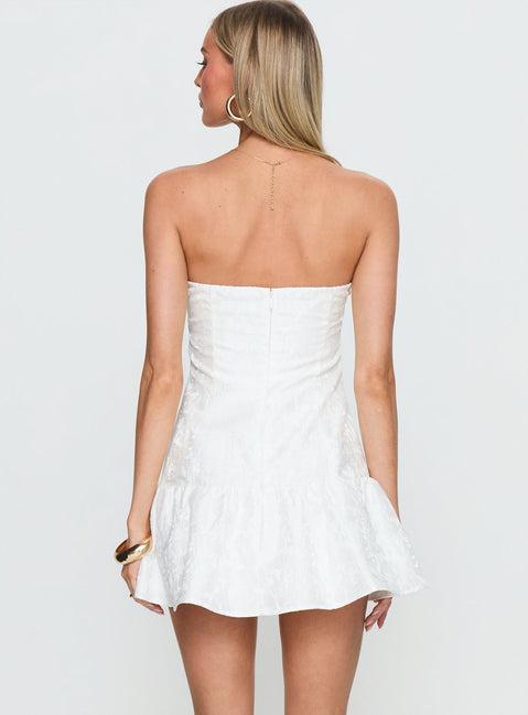 Aubriana Strapless Mini Dress White Product Image