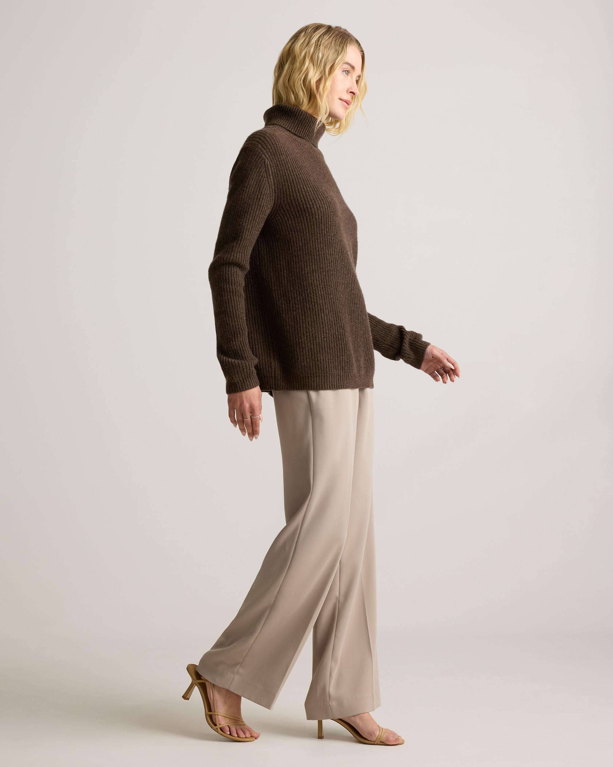 Quince | Women's Mongolian Cashmere Fisherman Turtleneck Sweater Product Image
