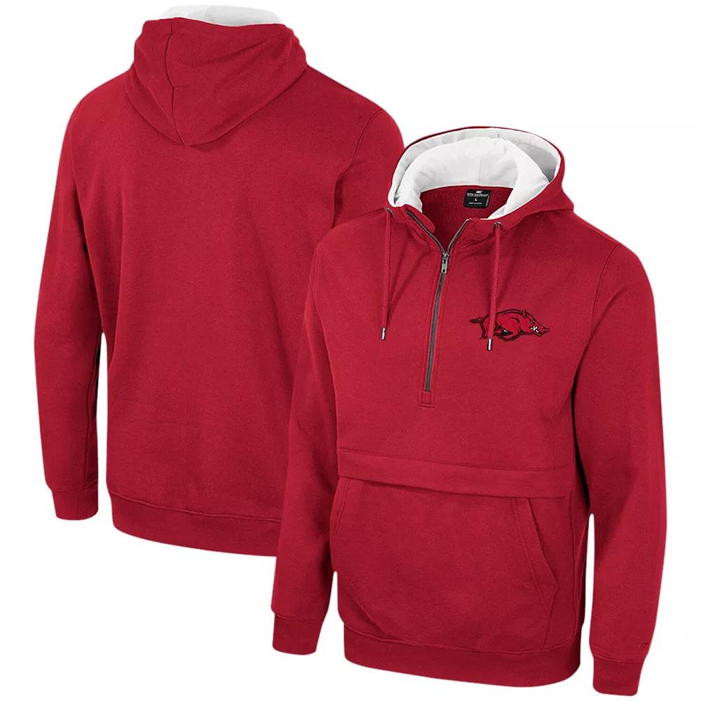 Men's Colosseum Cardinal Arkansas Razorbacks Half-Zip Hoodie,  Product Image