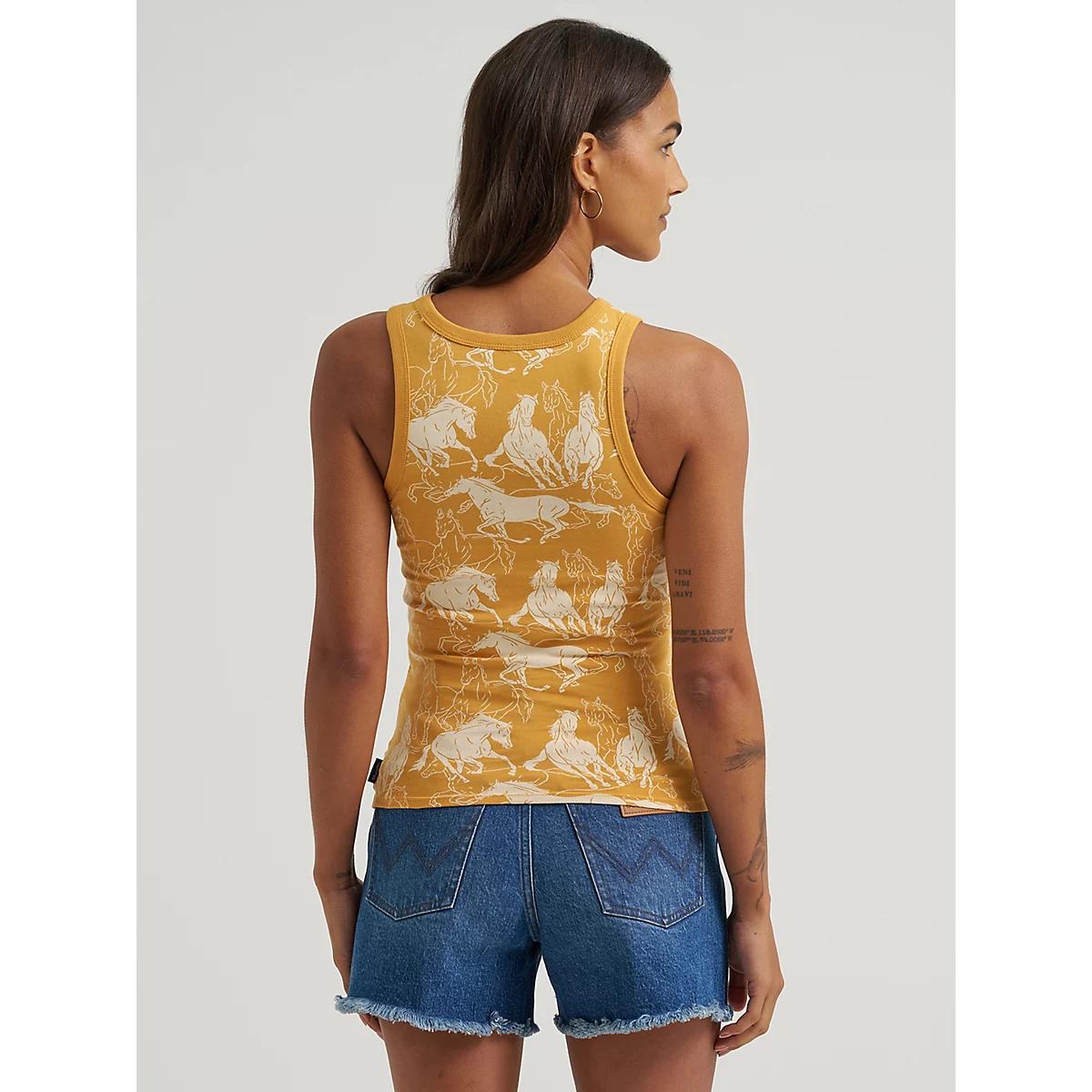 Women's Wrangler Printed Slim Goddess Tank Horseshoe Product Image