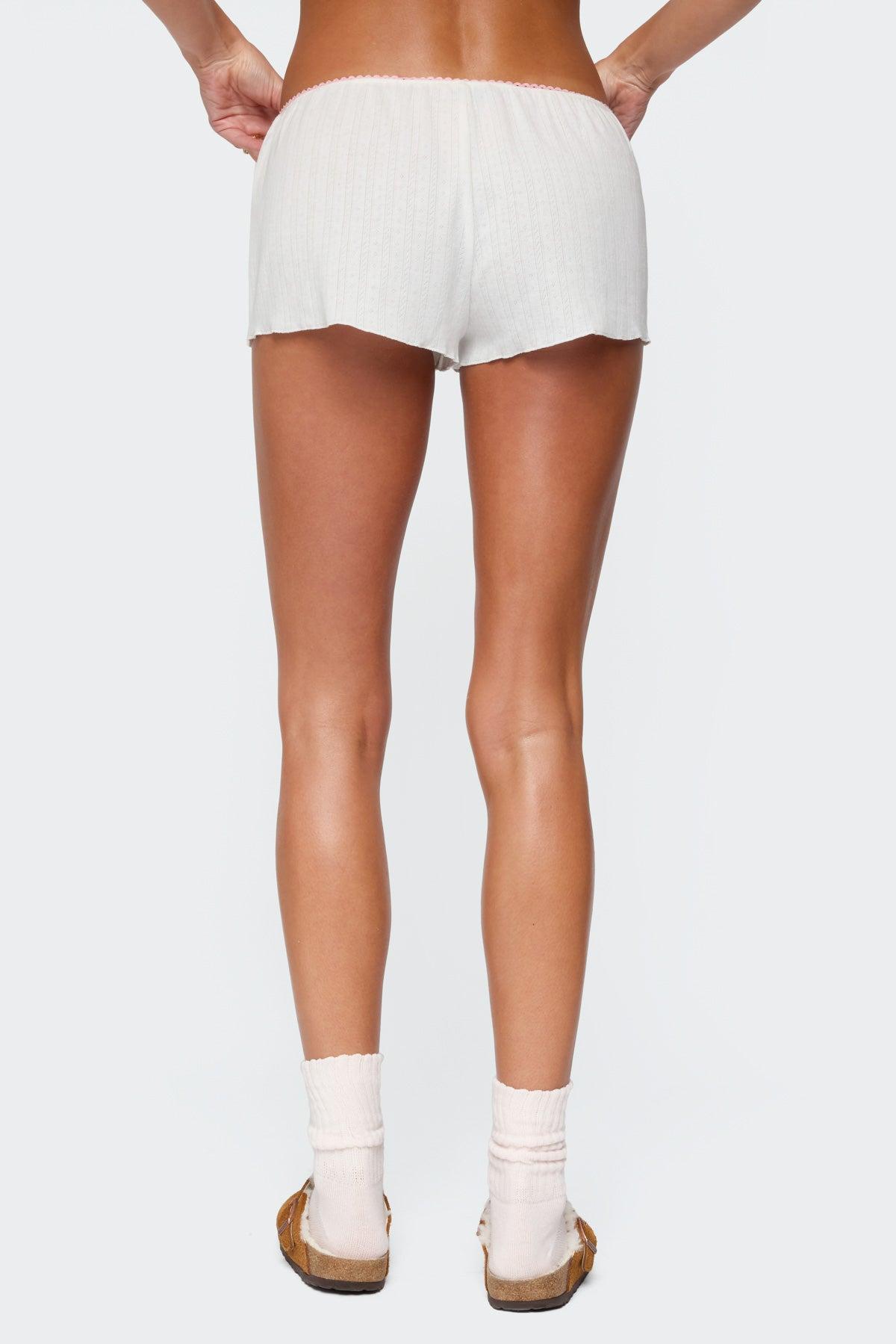 Linny Contrast Pointelle Shorts Product Image