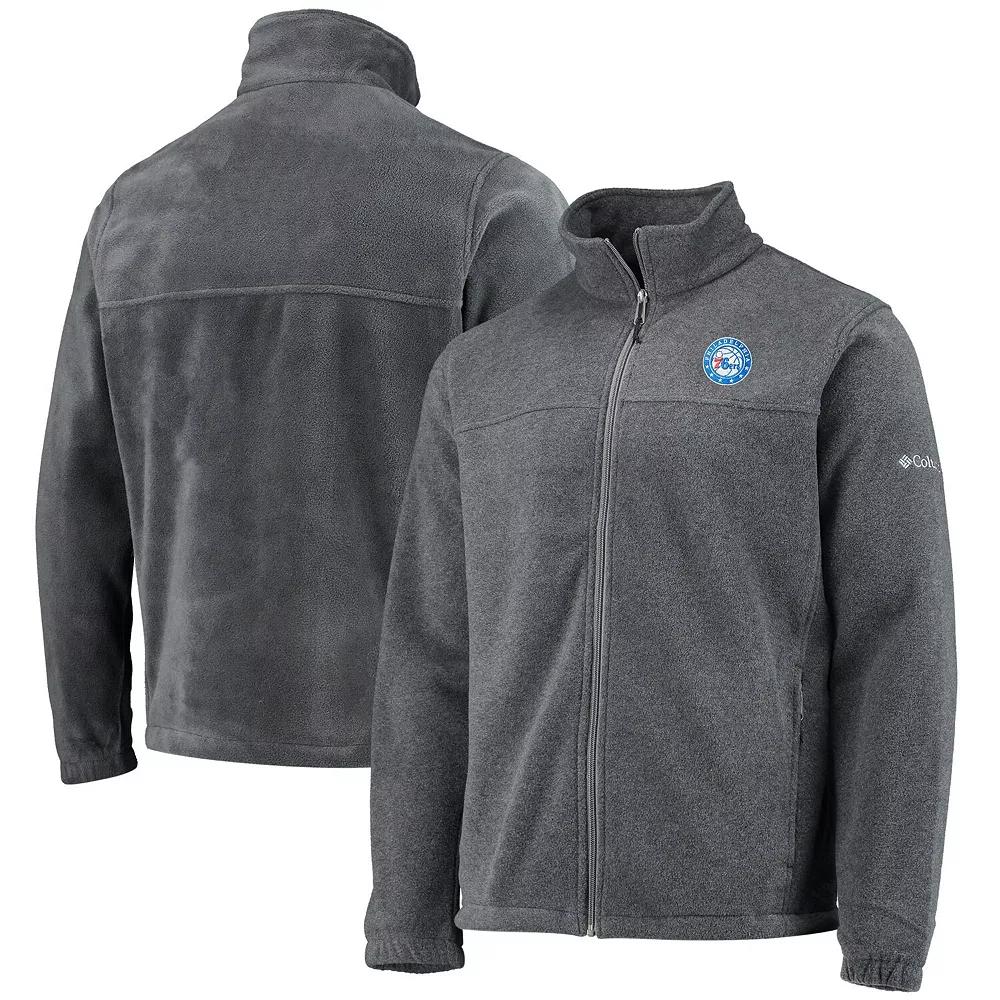 Men's Columbia Philadelphia 76ers Heathered Charcoal Flanker Full-Zip Jacket,  Product Image