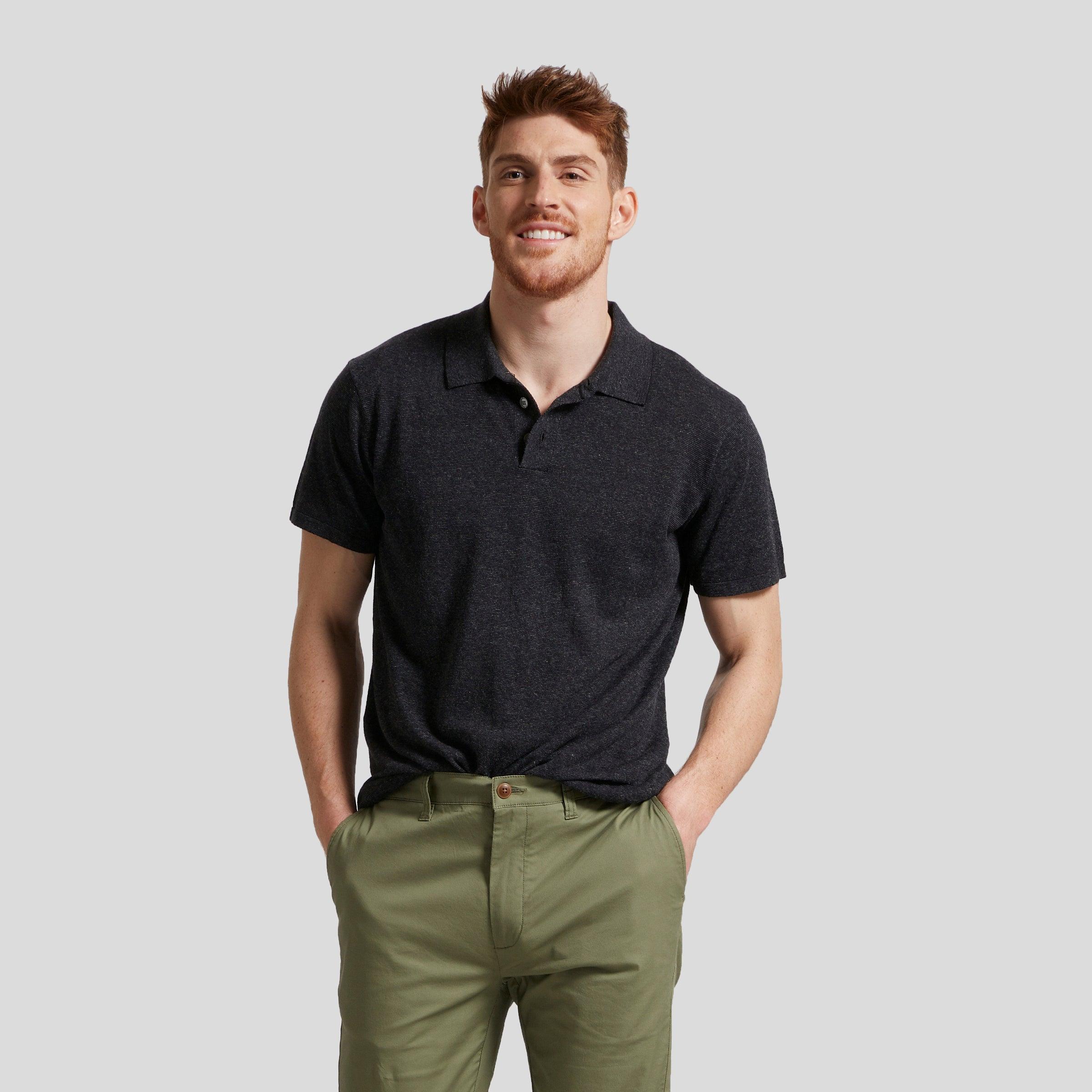 James Featherweight Sweater Polo - Charcoal Product Image