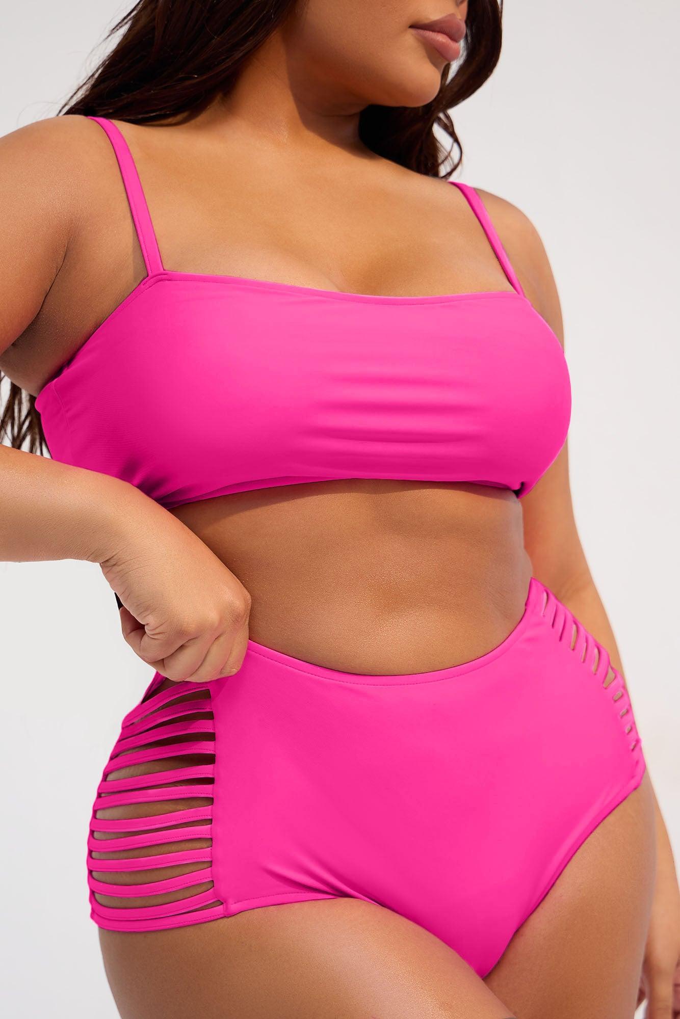All Side Piece Bikini - Hot Pink Product Image