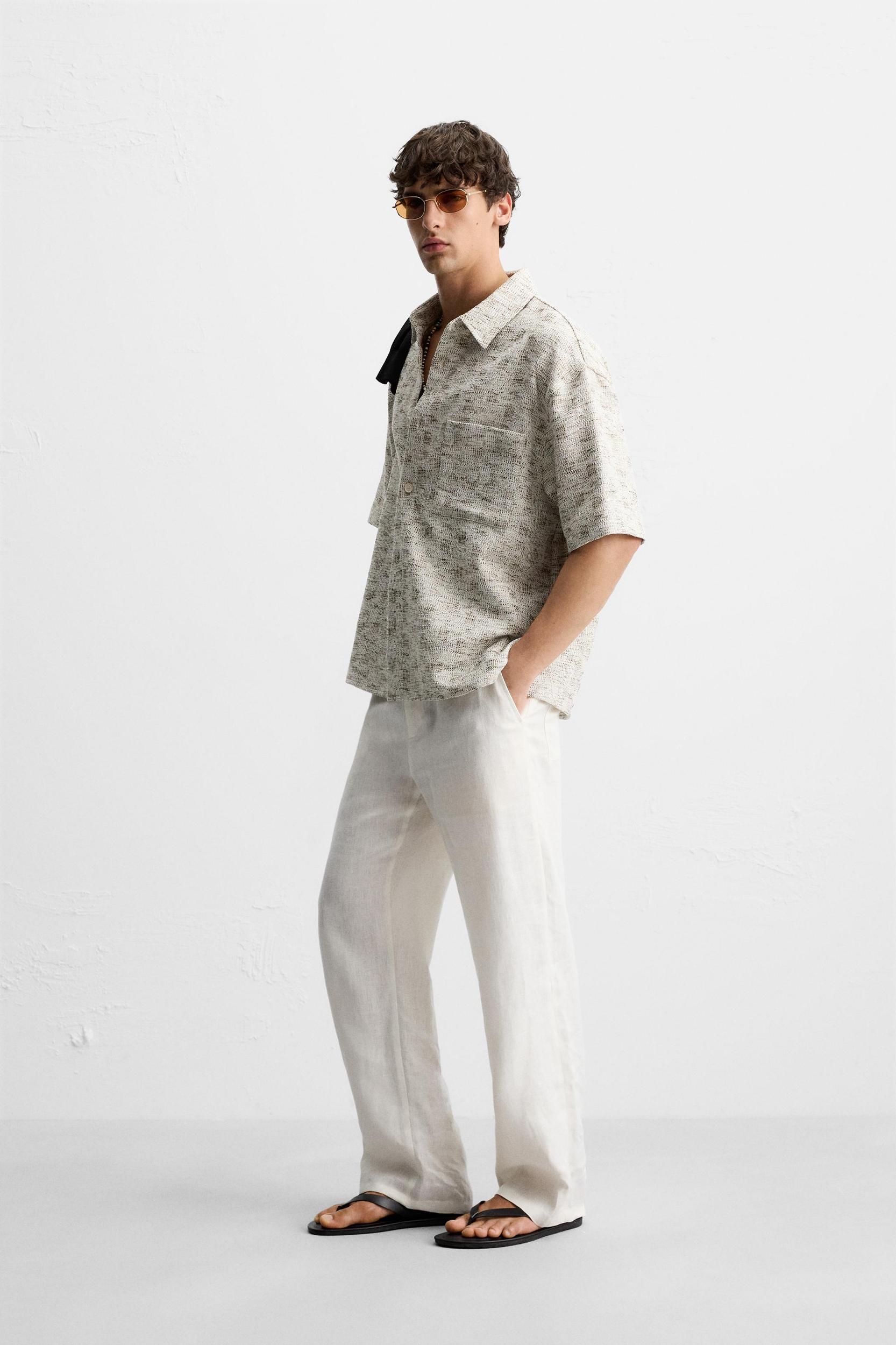 CONTRAST TEXTURE OVERSHIRT Product Image