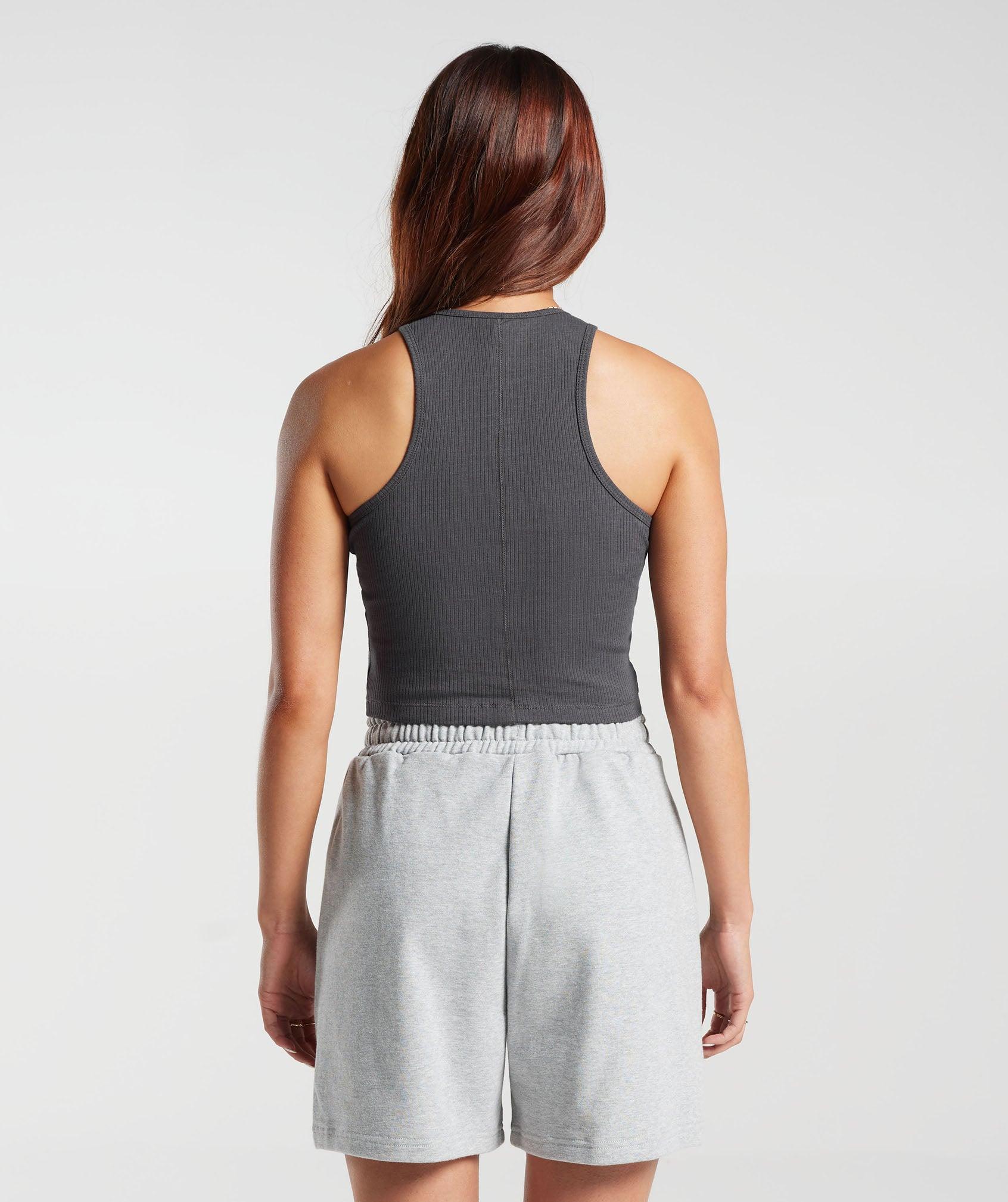 Gymshark Cotton Rib Midi Tank - Onyx Grey Female Product Image