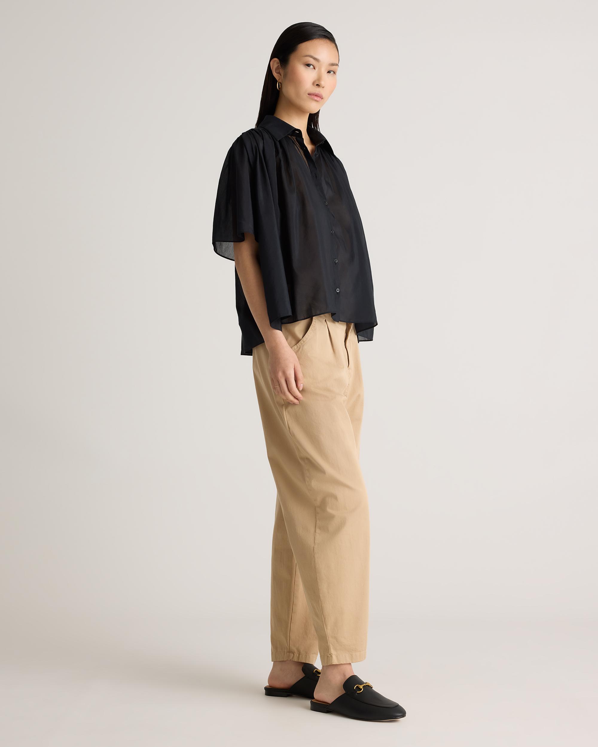 Quince | Women's Cotton-Silk Voile Short Sleeve Blouse Product Image