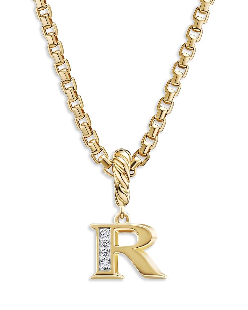 Womens Pav Initial Pendant in 18K Yellow Gold Product Image