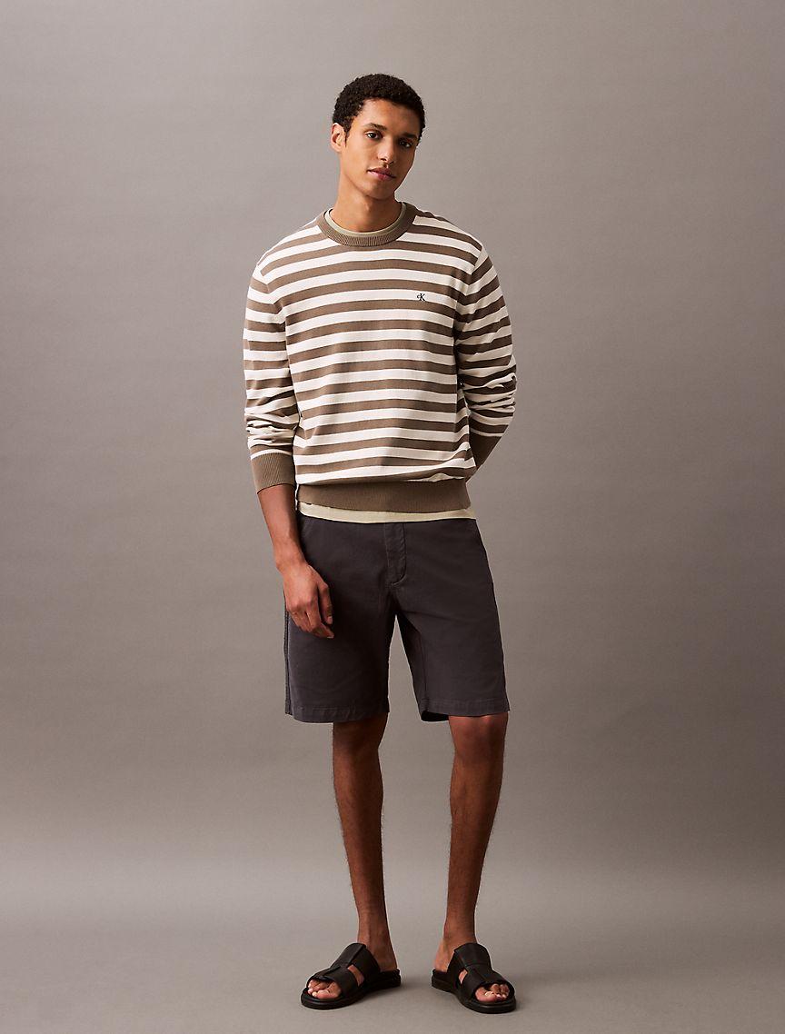 Smooth Cotton Striped Classic Sweater Product Image