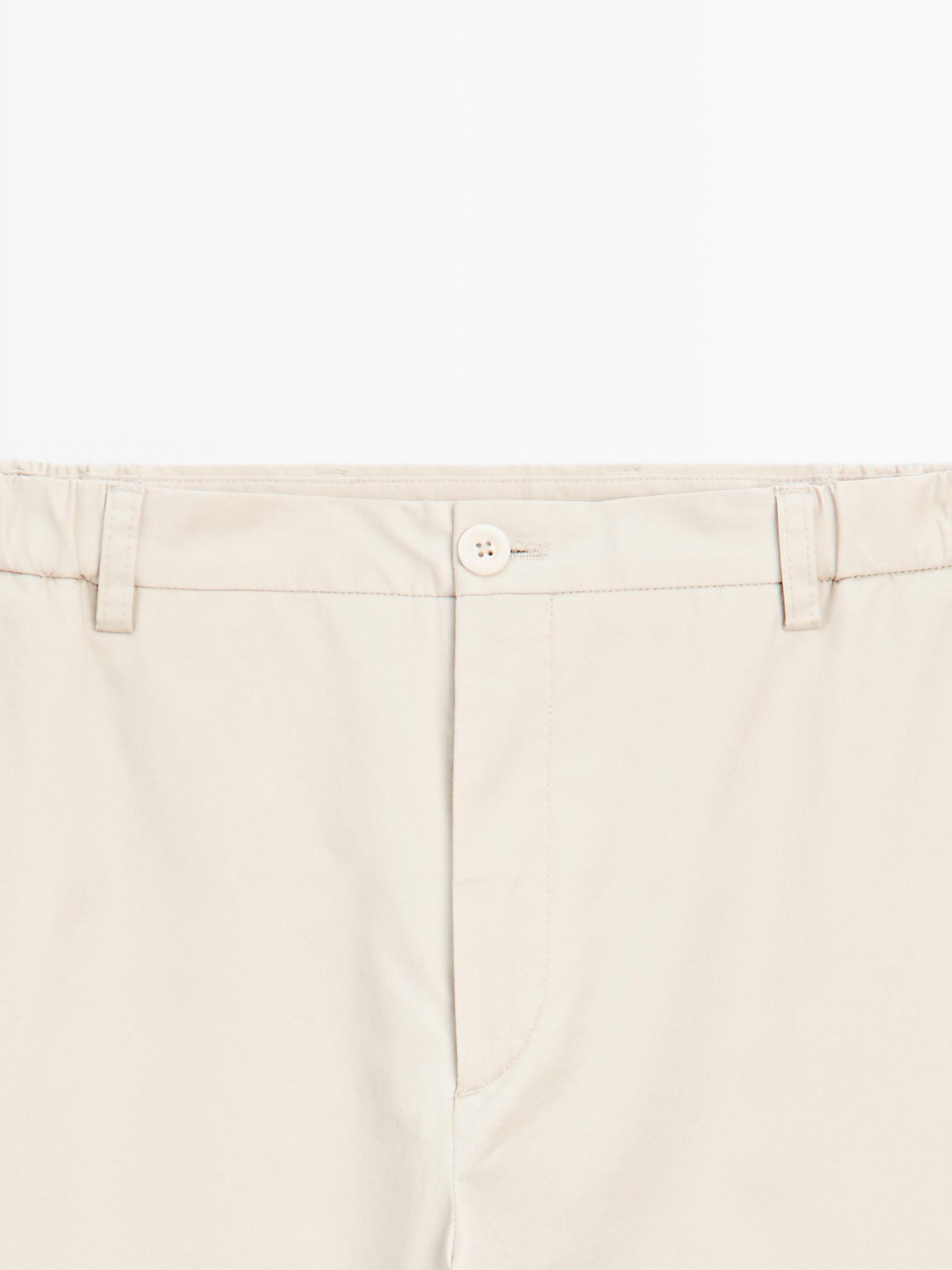 Cotton blend slim fit trousers Product Image