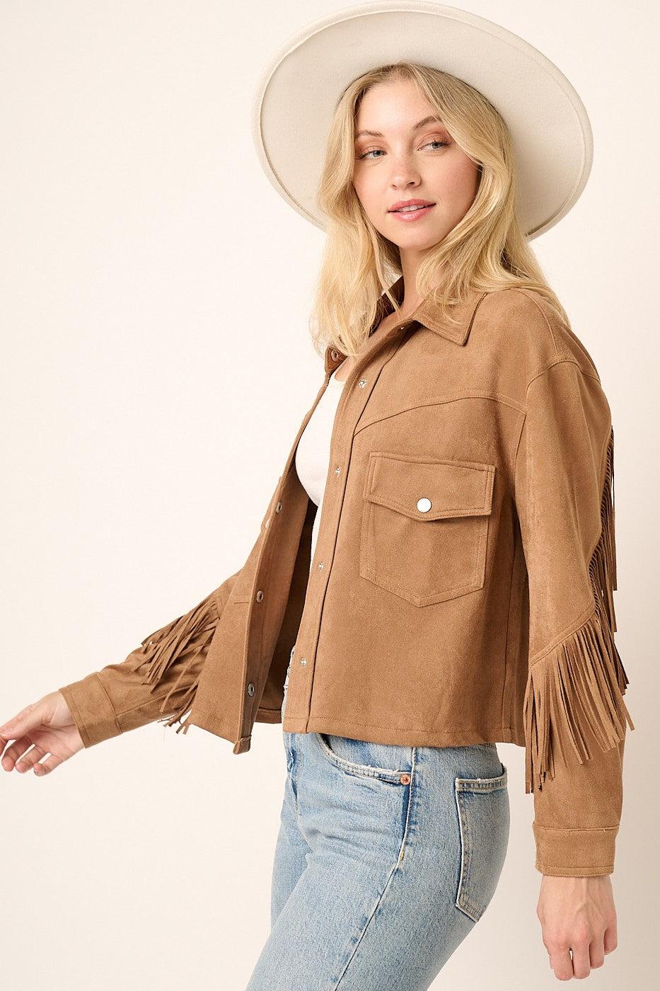 SUEDE TASSEL DETAIL JACKET Product Image