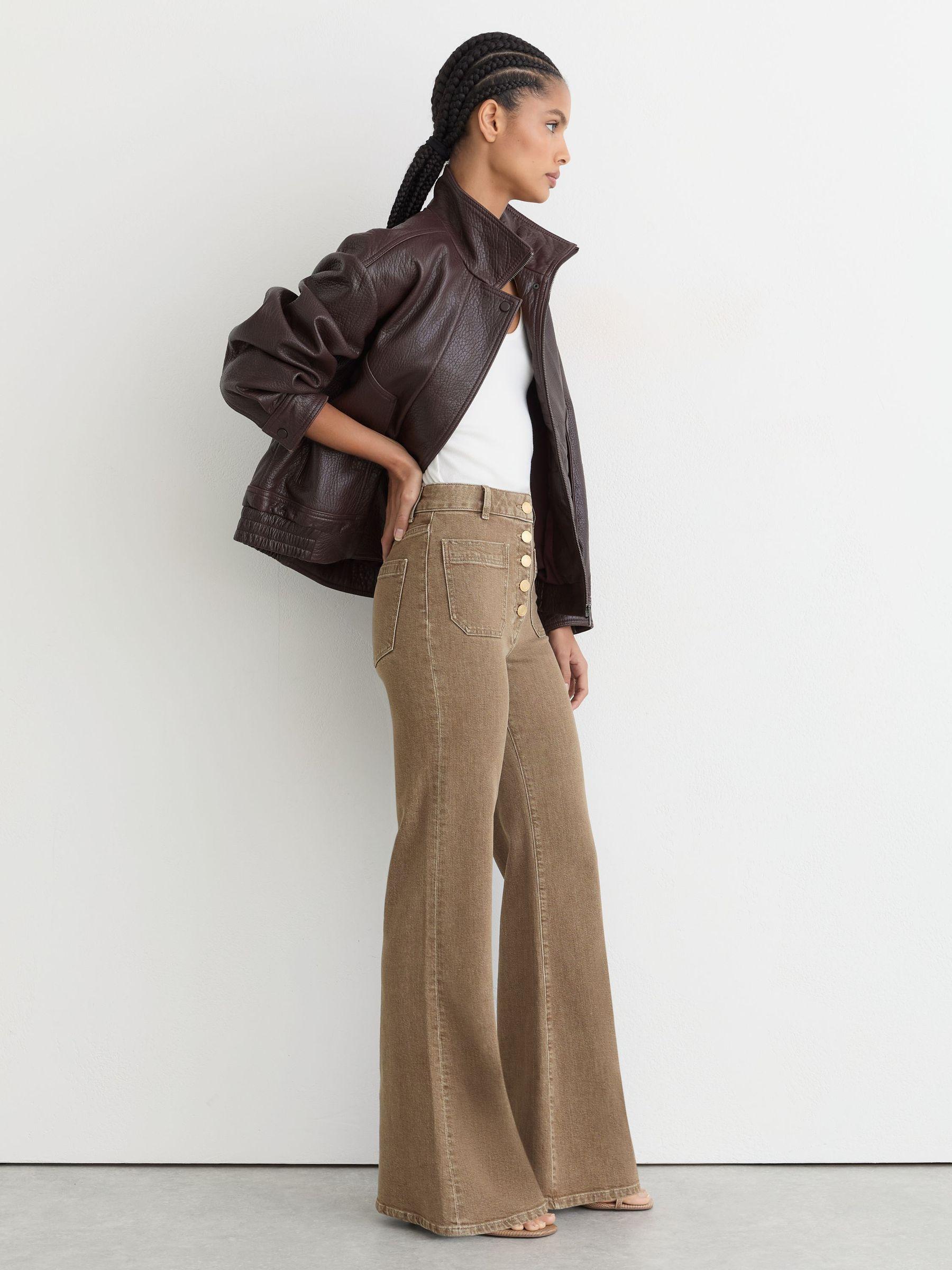 Petite Polka-Dot Wide-Leg Suit Trousers in White/Navy Product Image