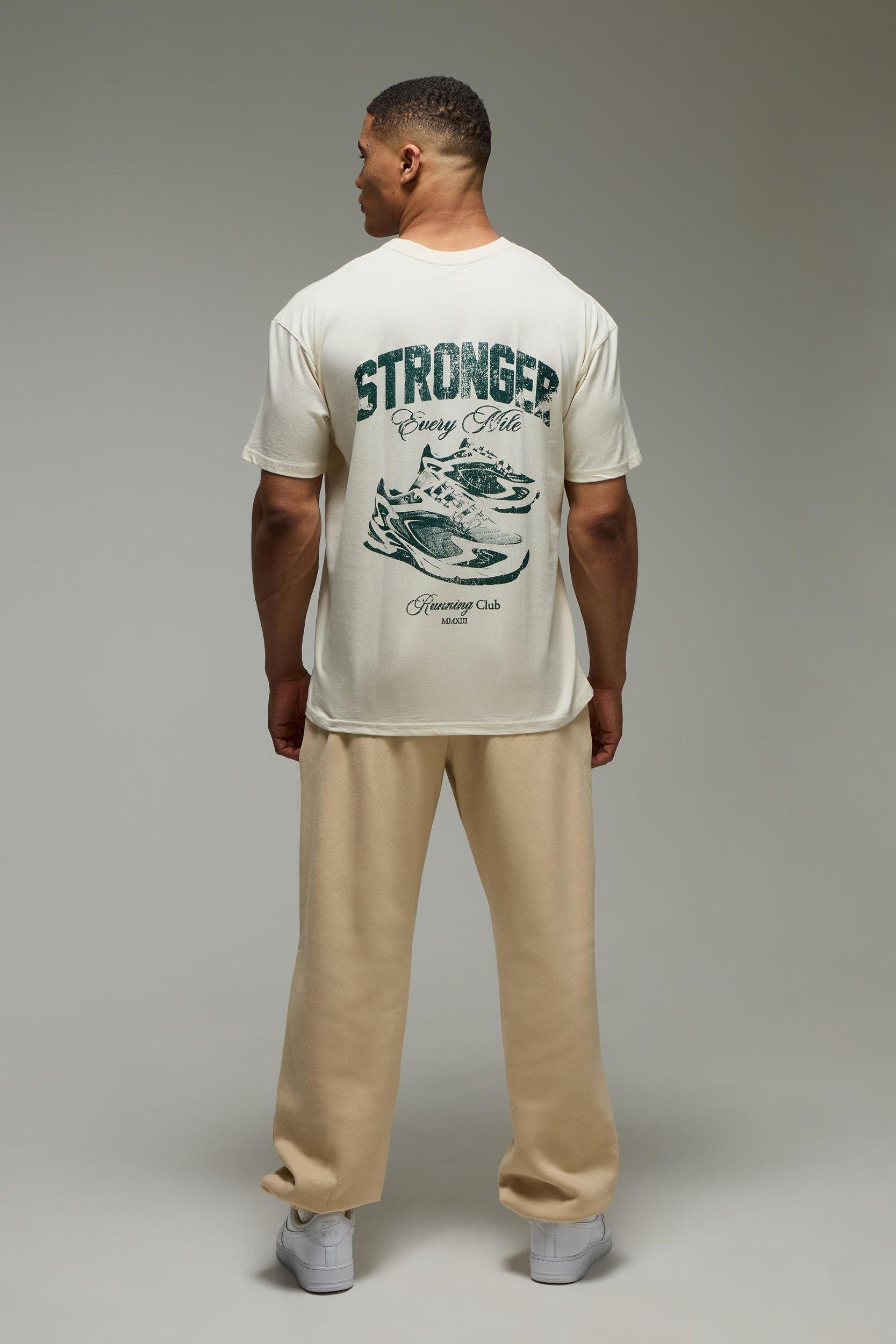 MAN Active Oversized Stronger Every Mile T-Shirt | boohooMAN USA Product Image