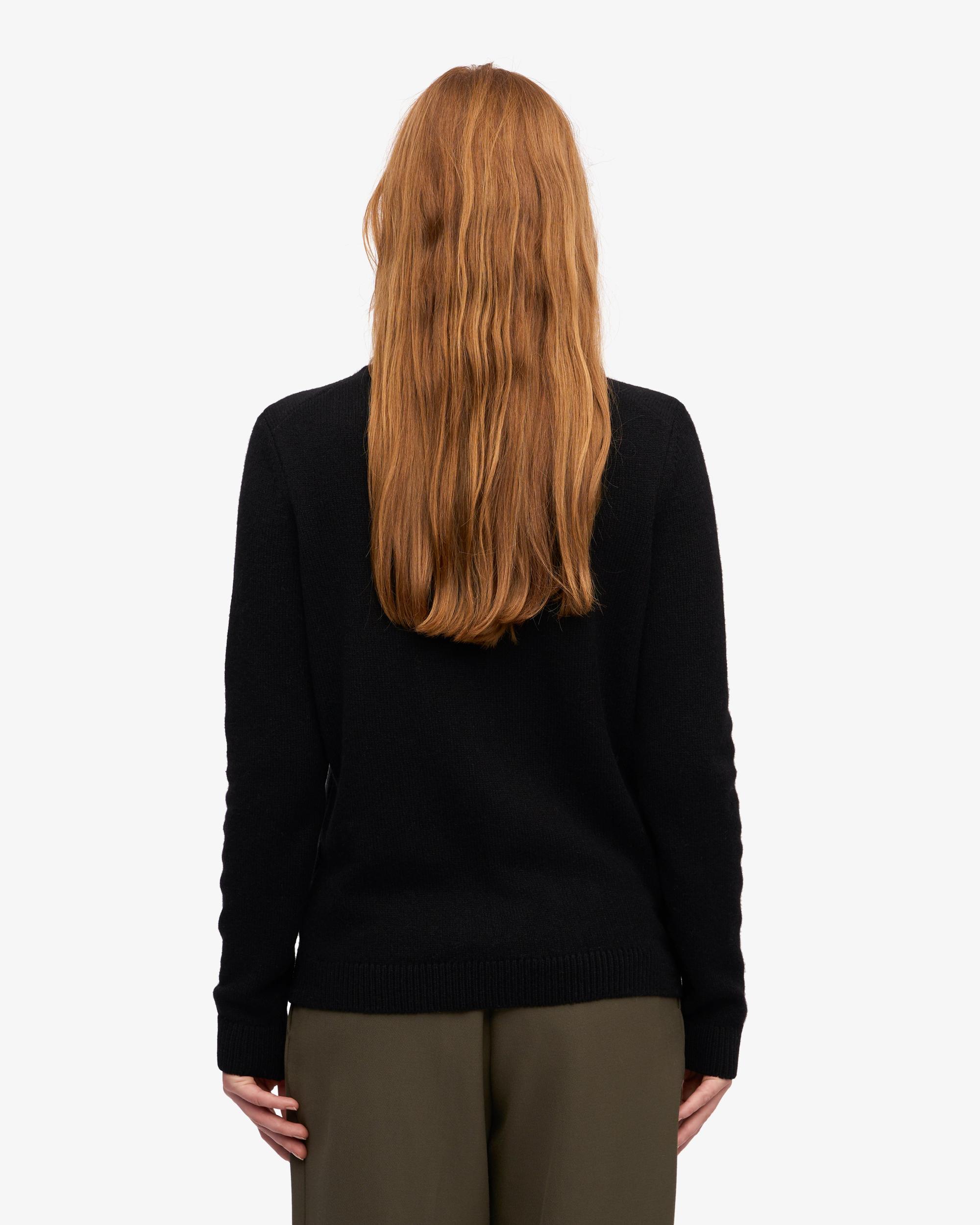 Women Classic Merino Wool Crew - Deep Black Product Image