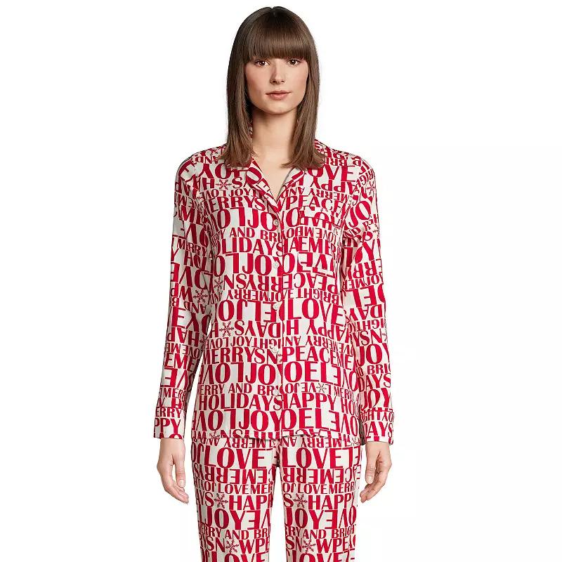 Women's Lands' End Long Sleeve Flannel Pajama Top,  Product Image