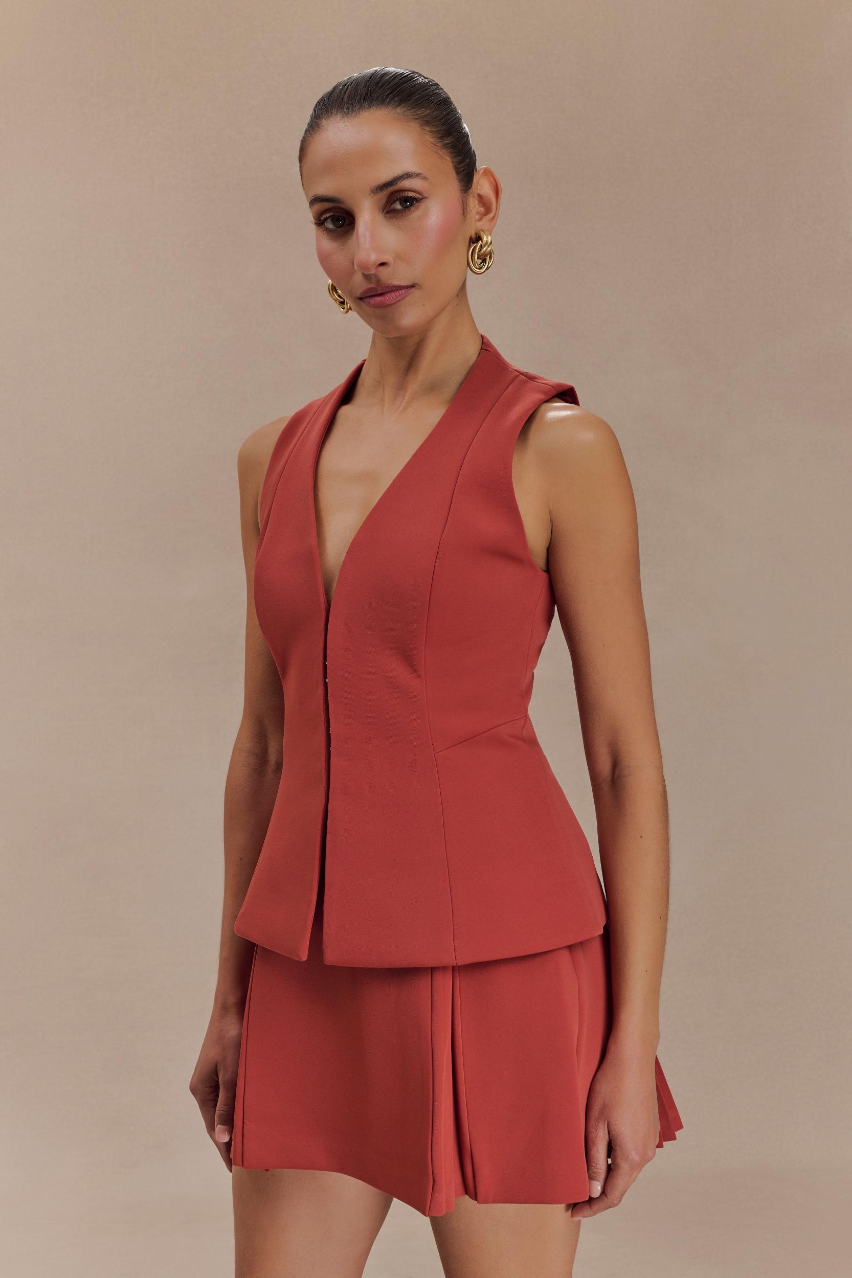 Melinda Structured Vest Top - Chilli Product Image