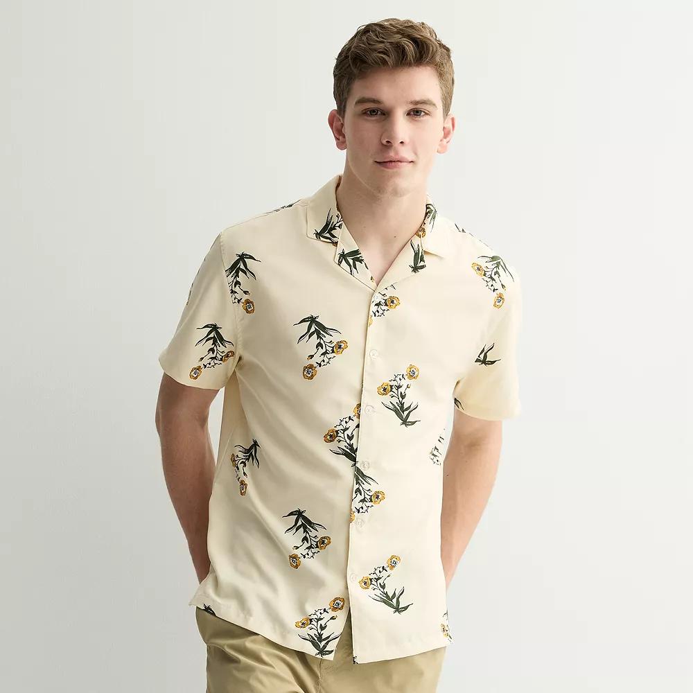 Men's Birch x Black Woven Camp Shirt, Size: XL, Whitecap Gray Product Image