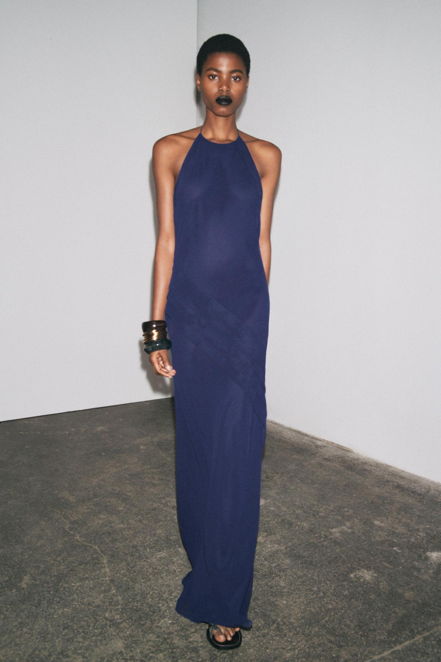 WAVY HALTER DRESS Product Image