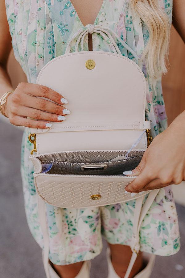 Alise Faux Leather Woven Crossbody in Cream Product Image
