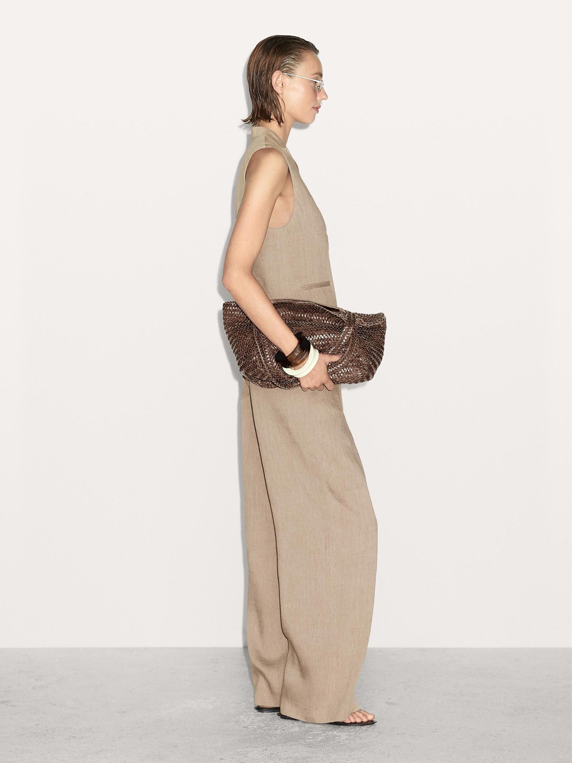 Flowing linen blend suit trousers Product Image