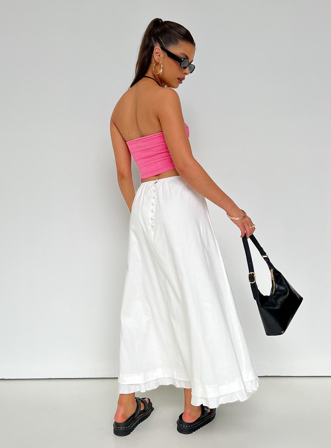 Empress Of Love Maxi Skirt White Product Image