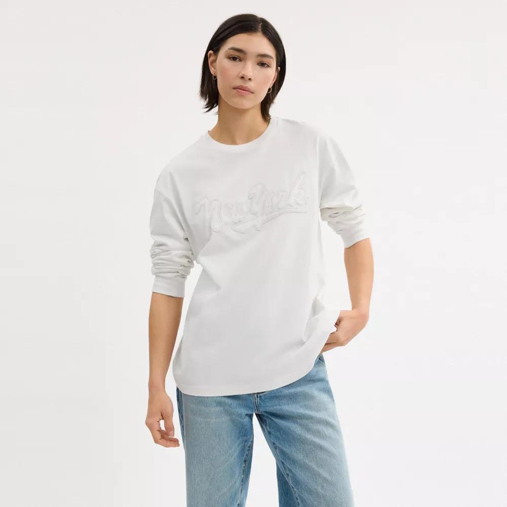 New York Long Sleeve T Shirt In Organic Cotton Product Image