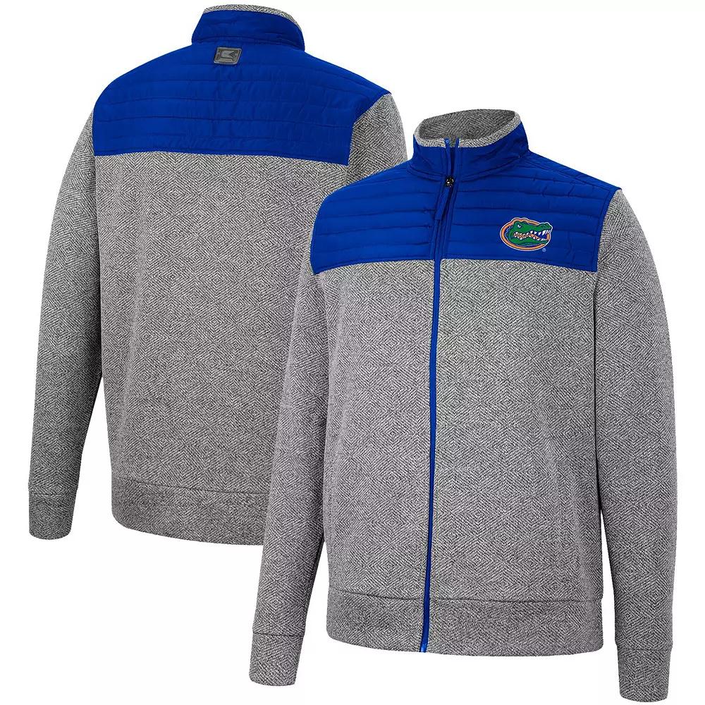Men's Colosseum Charcoal/Royal Florida Gators Putter Herringbone Full-Zip Jacket,  Product Image