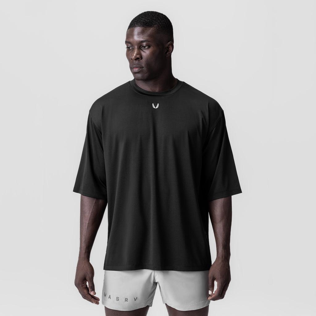 0841. 3D-Lite® 2.0 Lycra® 3/4-Sleeve Oversized Tee - Black "OTWR" Product Image